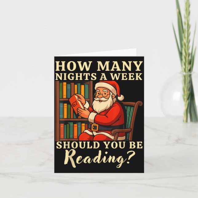 Carte Funny Santa Reading 67 Meme Tee Christmas Teacher  (Devant)