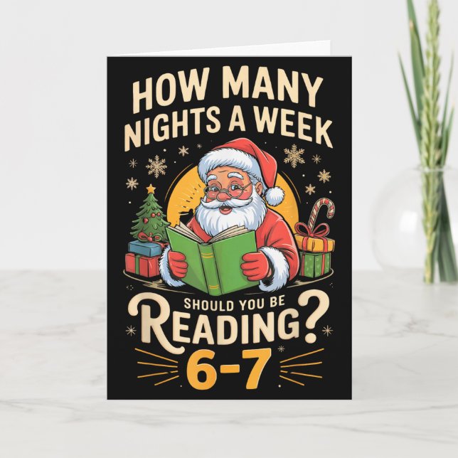Carte Funny Santa Reading 67 Meme Tee Christmas Teacher  (Devant)