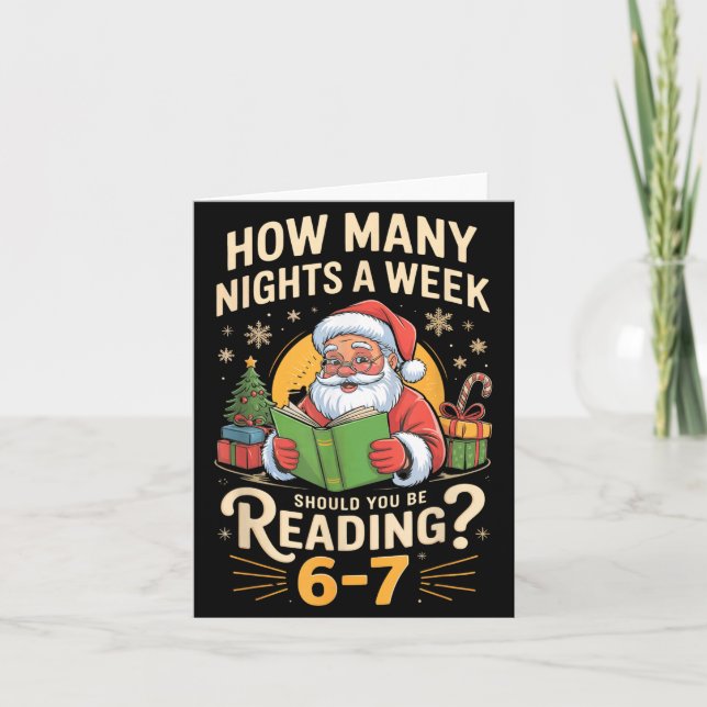 Carte Funny Santa Reading 67 Meme Tee Christmas Teacher  (Devant)