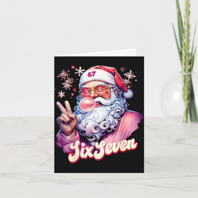 Carte Funny Santa Says Six Seven Christmas 67 Meme Xmas  (Devant)