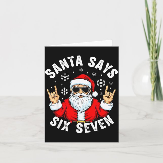 Carte Funny Santa Says Six Seven Christmas Xmas Meme  (Devant)