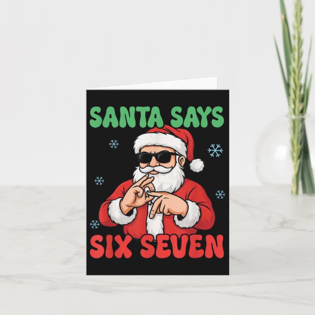 Carte Funny Santa Says Six Seven Meme Christmas Viral Nu (Devant)