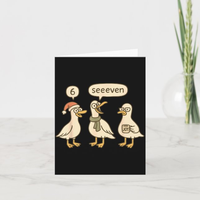 Carte Funny Santa Silly Goose 6 7 Christmas Geese Six Se (Devant)