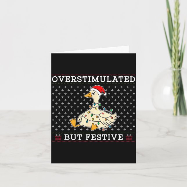 Carte Funny Santa Silly Goose Overstimulated But Festive (Devant)