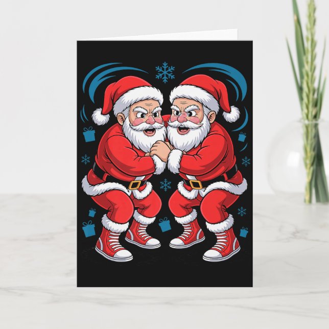 Carte Funny Santa Wrestling Lover Wrestler Xmas Christma (Devant)