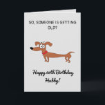 Carte Funny Sausage Chien Snarky Husband 60e Anniversair<br><div class="desc">Funny Sausage Chien Snarky Husband 60e anniversaire, un design drôle fait pour n'importe quel mari. Si vous cherchez une carte d'anniversaire unique pour le mari, des cartes d'anniversaire de 60e anniversaire de mari drôle ou des cartes d'anniversaire de mari espiègle. Le design comporte un drôle de chien de saucisse avec...</div>