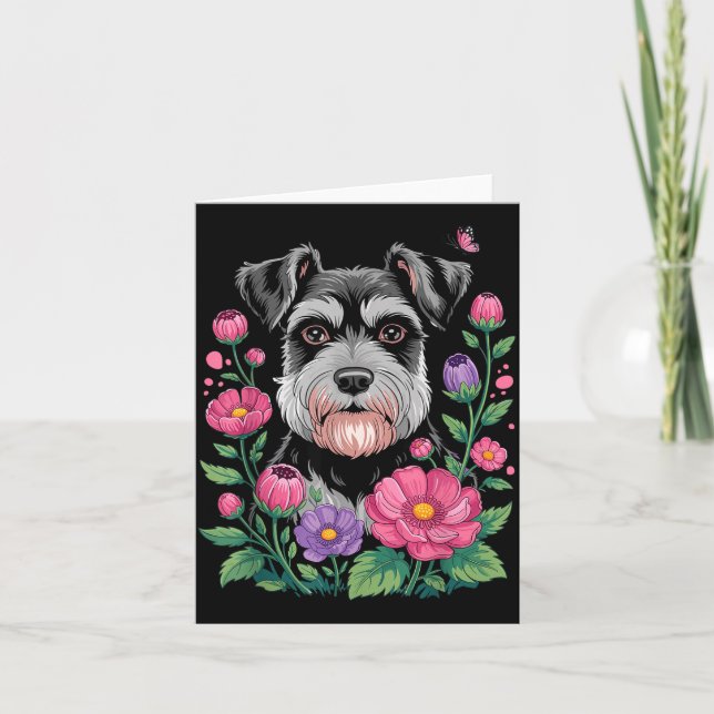 Carte Funny Schnauzer Art For Women Schnauzer Dog Lover  (Devant)