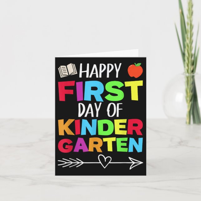 Carte Funny School Enseignant Étudiant Heureux Premier J (Devant)