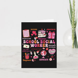 Carte Funny School Social Worker Heart Valentines Day