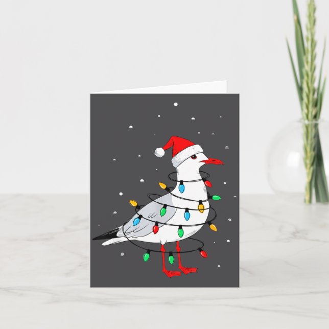 Carte Funny Seagull Bird Christmas Animal Lover  (Devant)