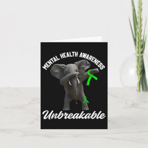 Carte Funny Sensibilisation à la santé mentale Eléphant 