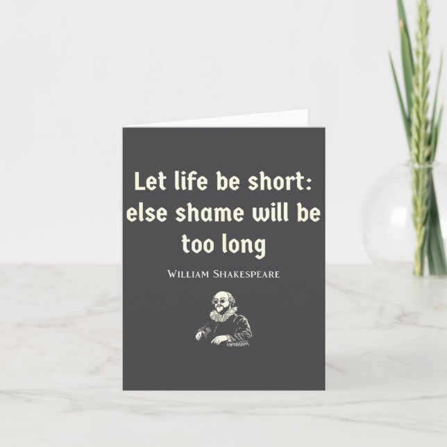 Carte Funny Shakespeare Quote Theater English Literature (Devant)