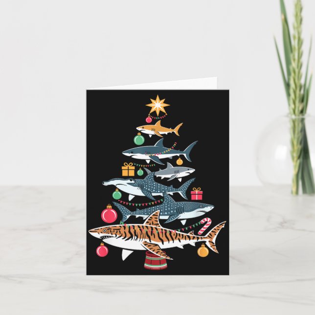 Carte Funny Shark Christmas Tree  (Devant)