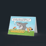 Carte Funny Shark et Dog Birthday<br><div class="desc">This funny cartoon birthday card fea large shark’s trying to keep its dignity as the years whiz by (and as the dog whizzes nearby). Thank you for choosing this original by © Chuck Ingwersen I'm an independent artist,  et I post cartoons almost every day on Instagram: https://www.instagram.com/captainscratchy</div>