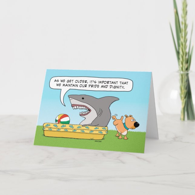 Carte Funny Shark et Dog Birthday (Devant)