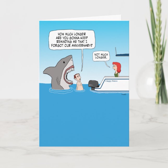 Carte Funny Shark Revenge Anniversaire oublié (Devant)
