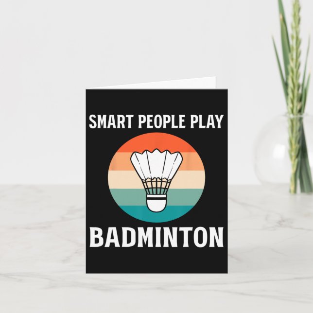 Carte Funny Shuttle Joueur de Badminton (Devant)