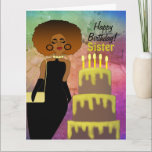 Carte Funny Sister African American Happy Birthday Card<br><div class="desc">Cette amusante Carte d'Anniversaire Happy présente une femme afro-américaine avec un afro portant un carnet de poche. Obtenez cette carte drôle pour votre soeur et montrez-lui combien elle a pensé.</div>