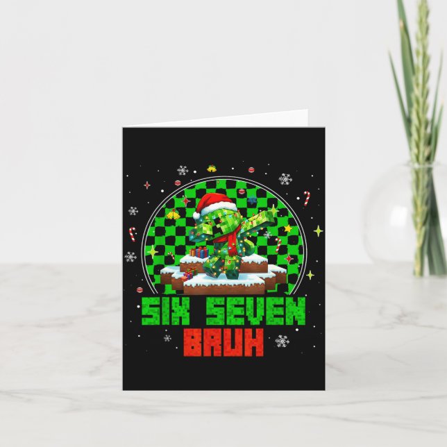 Carte Funny Six Seven 67 Bruh Meme 6 7 Santa Christmas P (Devant)