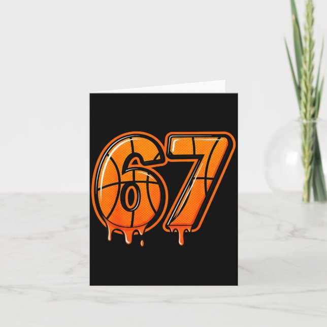 Carte Funny Six Seven 67 Meme Gen Alpha 67 Basketball Fo (Devant)