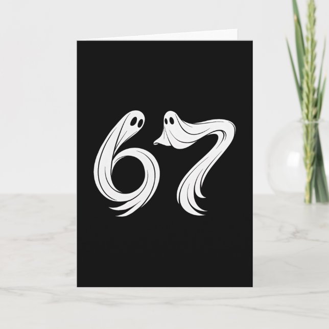 Carte Funny Six Seven 6 7 Meme 67 Design Ghost Halloween (Devant)