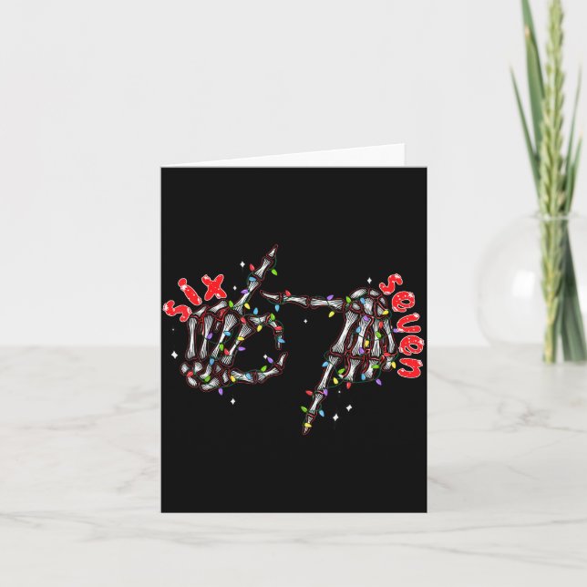 Carte Funny Six Seven 6 7 Meme Couple Christmas Hand Ske (Devant)