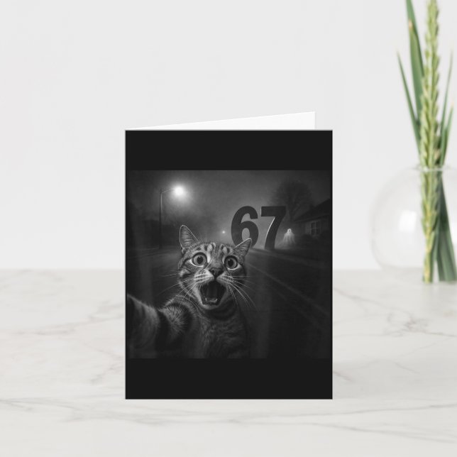 Carte Funny Six Seven 6 7 Meme Gen Z Alpha Slang Cat Sel (Devant)