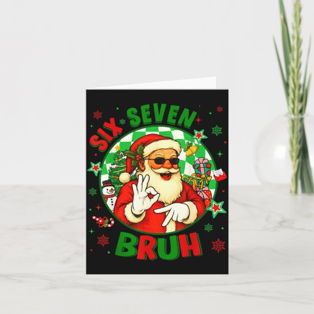 Carte Funny Six Seven Bruh Santa Meme 67 Christmas Boy G (Devant)