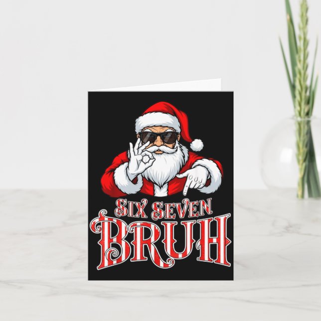 Carte Funny Six Seven Bruh Santa Meme Christmas 67  (Devant)