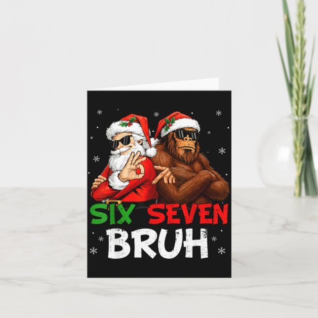 Carte Funny Six Seven Meme 6 7 Bruh Santa Bigfoot Christ (Devant)