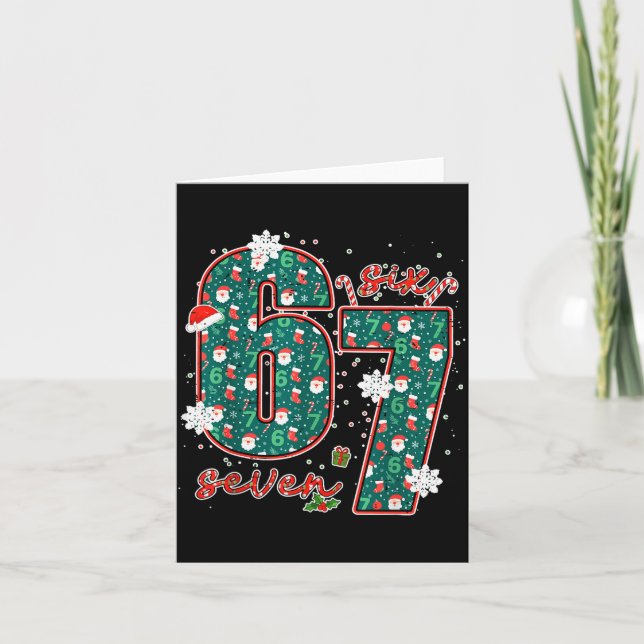 Carte Funny Six Seven Meme Christmas 67 Xmas Holiday 6 7 (Devant)