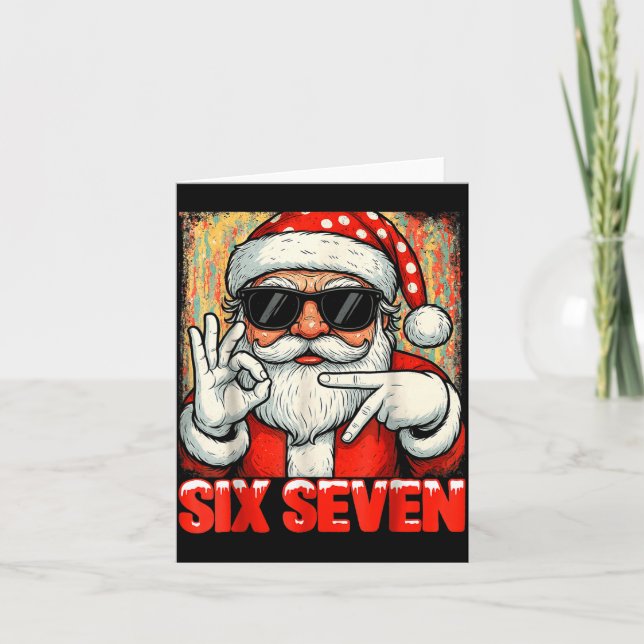 Carte Funny Six Seven Meme Christmas Cool Santa Saying 6 (Devant)