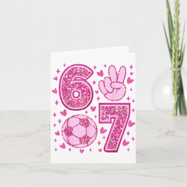 Carte Funny Six Seven Soccer Valentines Day Men Women Ki (Devant)