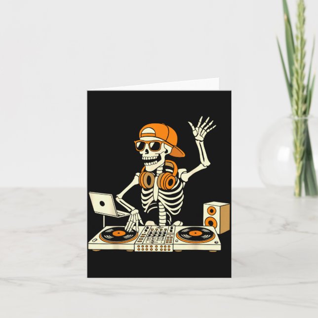 Carte Funny Skeleton Dj Halloween Costume Music Lovers M (Devant)
