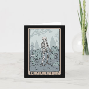 Carte Funny Skeleton Tarot Card Deadlifter Bodybuilding