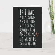 Funny Ski Card For Women Skier Skiing Winter Sport