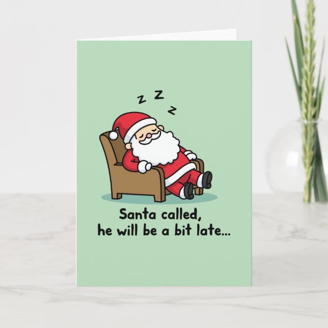 Carte Funny Sleeping Santa Claus Christmas Card (Devant)
