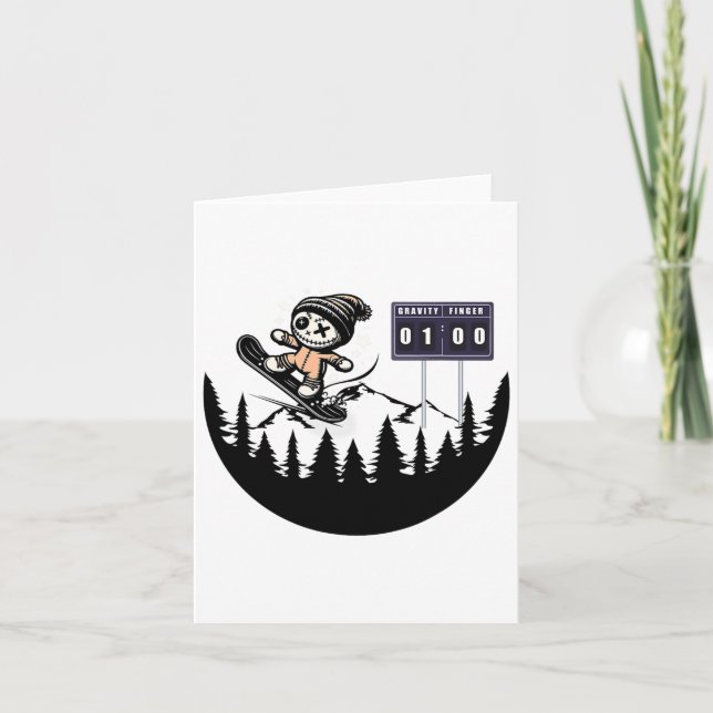 Carte Funny Snowboard Pour Broke Finger Snowboard Ac (Devant)