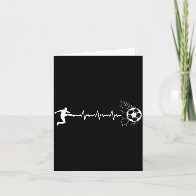 Carte Funny Soccer Player Heart Pulse Graphic Srt Footba (Devant)
