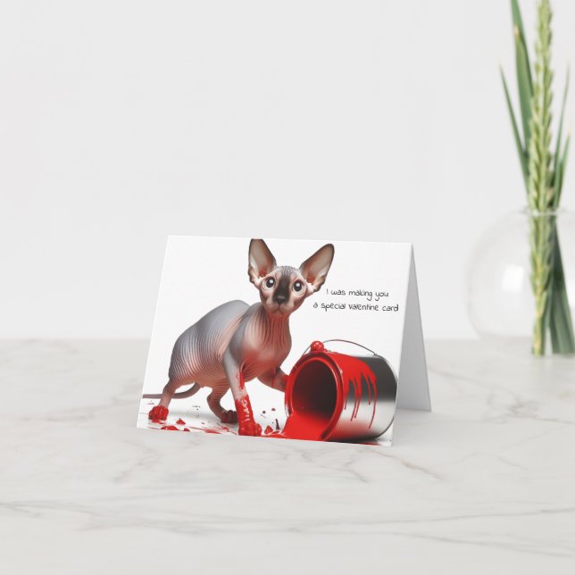 Carte Funny Sphynx Valentine Card (Devant)