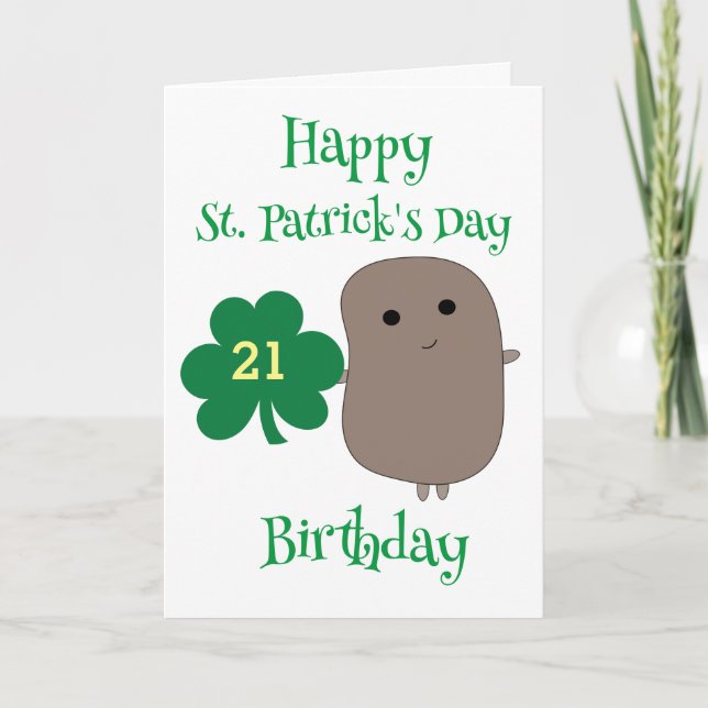 Carte Funny St. Patrick's Day 21e anniversaire (Devant)