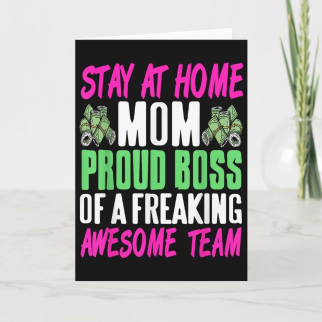 Carte Funny Stay At Home Mom Boss Proud Of Awesome Famil (Devant)