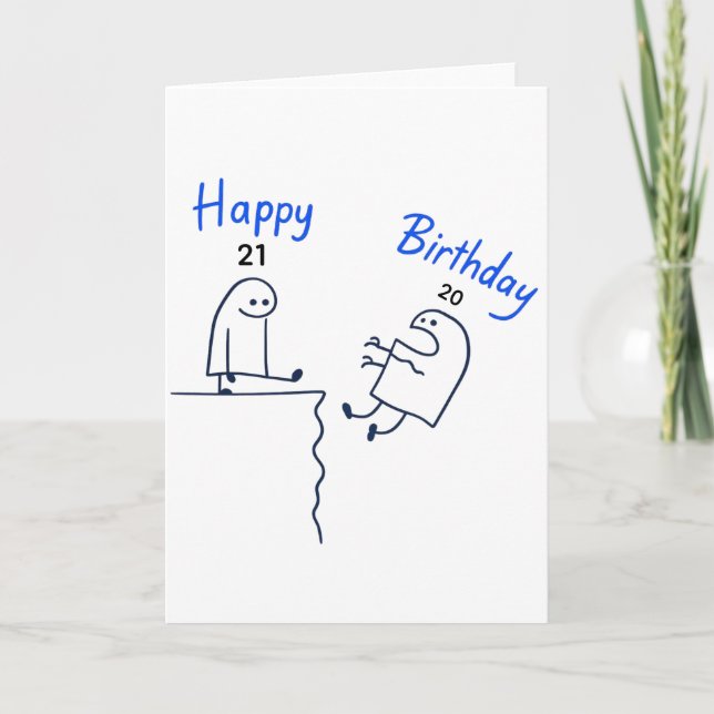 Carte Funny Stick Figure Meme Birthday |Customizable Age (Devant)