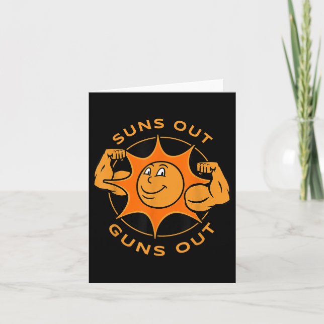 Carte Funny Suns Sortir Des Armes À Feu Cadeau Été Pour  (Devant)