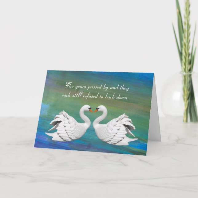 Carte Funny Swan Heart Anniversary Card (Devant)