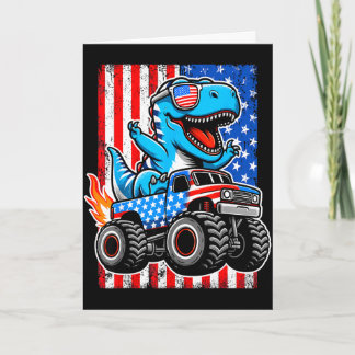Carte Funny t-rex riding monster truck 4th of julyFunny 