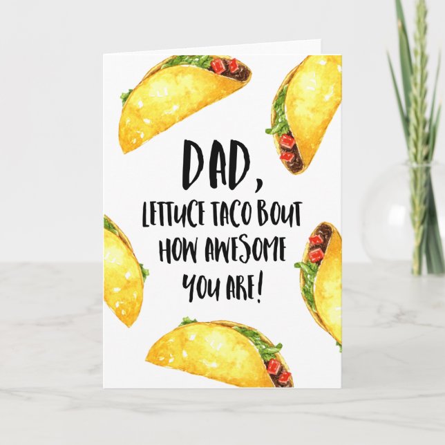Carte Funny Taco Fête des pères (Devant)