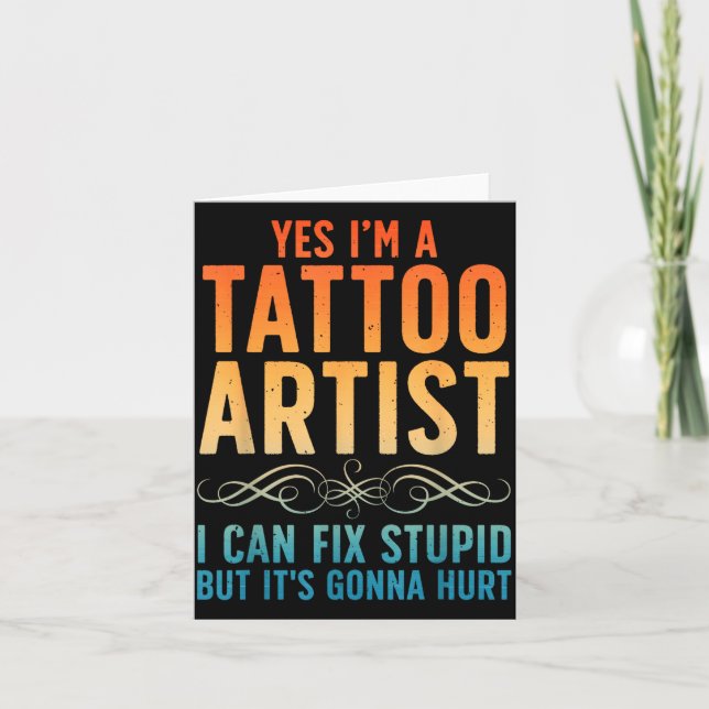 Carte Funny Tattoo Artist Art For Men Women Tattooer Tat (Devant)