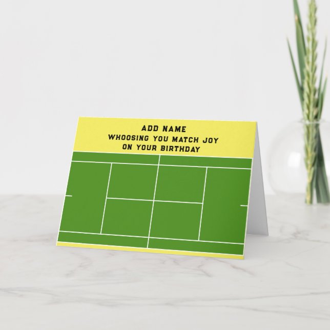 Carte Funny Tennis Anniversaire (Devant)