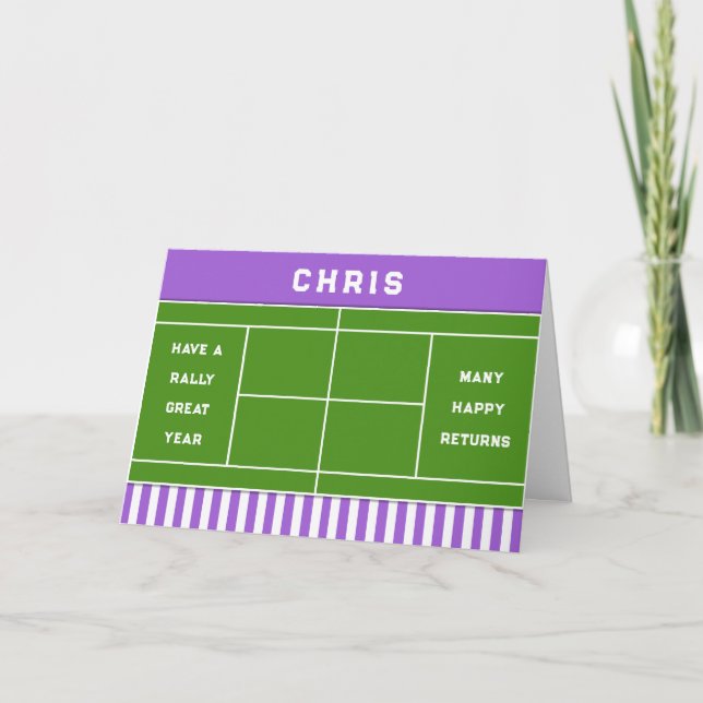 Carte Funny Tennis Anniversaire (Devant)